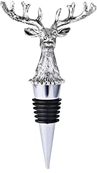 Silver Elk Deer Head Wine Bottle Stopper Rustic Country Style Animal Bottle Plug Wine Corks Plug for Wine Champagne Beer