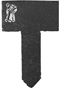 Bols verts en étain anglais de qualité supérieure sur une plaque en ardoise pour plantes de jardin ou un piquet commémoratif pour funéraire