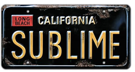 Celebrity Machines | Sublime | Vanity Plate, Stamped Aluminum, Metal Decorative Tag, Corrosion Resistant, Quality Novelty Sign, Wall Decoration, Wall Hanging