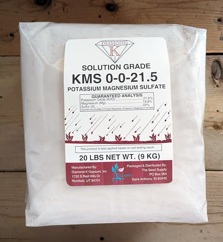 KMS Potassium Magnesium Sulfate 0-0-21.5 - Sul-Po-Mag Solution Grade Fertilizer Powder (20 Pounds)