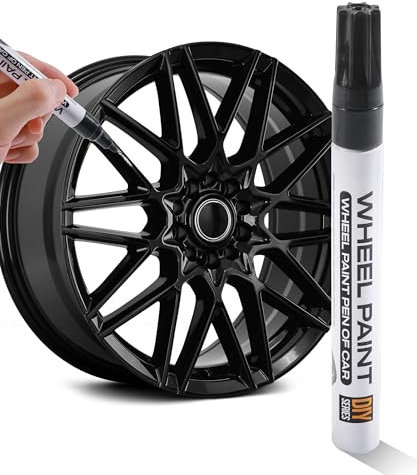 Flaconi Ritocco Vernice Auto,Vernice per Ritocchi Cerchioni,Soluzione Veloce per Graffi,Riparazioni Rapide e Facili per Abrasioni,Abrasioni e Graffi sui Marciapiedi,Adatto per Auto,Cerchioni (Nero)