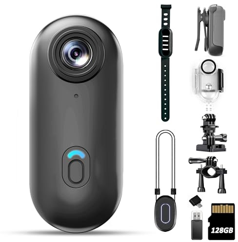 4K 128GB Mini Body Camera - Magnetic Thumb-Sized Action Cam with Video & Audio Recording, Hands-Free, Waterproof, Suitable for Vlog Creation, Work Record, Pet Walking, Travel Shooting & Daily Use