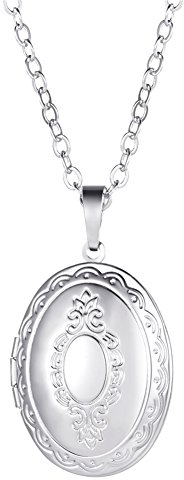 U7 Oval Medaillons für Damen Vintage Medaillon zum Öffnen für Bilder Foto Halskette Personalisiert Anhänger Amulett Souvenir Erinnerung Kettenanhänger Charm Schmuck für Herren Frauen