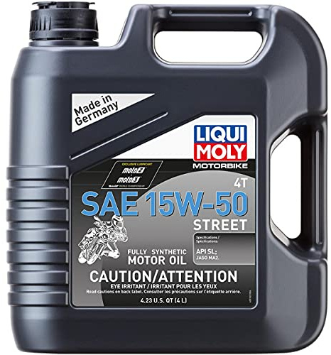 Liqui Moly Motorbike 4T SAE 15W-50 Street | Full Synthetic Motor Oil | 4 Liter | SKU: 20060
