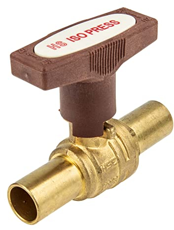HS ISOPRESS Valvola a sfera per riscaldamento con attacco a pressione Ø 15 mm, impugnatura ISO-T, MS-blank