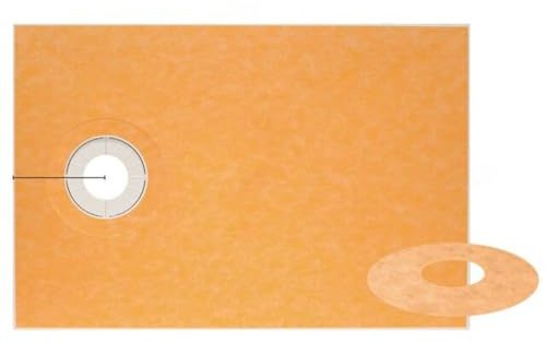 Schluter Kerdi Prefabricated Sloped Shower Tray - Waterproof, Ready to Tile - Lightweight Polystyrene, 38 Length, 60 Width, Off-Center Outlet Position - KST965/1525S