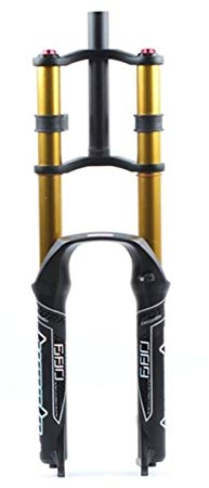 LSRRYD MTB Fahrradgabel 26 27,5 29 Zoll Federhydraulik Doppelte Schulterkontrolle Downhill-Federung DH Gerades Rohr Fahrrad Stoßdämpfer (Color : Gold, Size : 26inch)