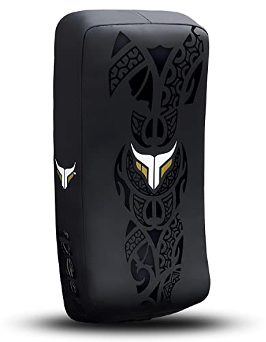 Mytra Fusion schlagpolster gebogen Kick Pads MMA, Kampfsport, Karate Kneifen Kickboxen pratzen x 1 Einheit einzeln (Black)