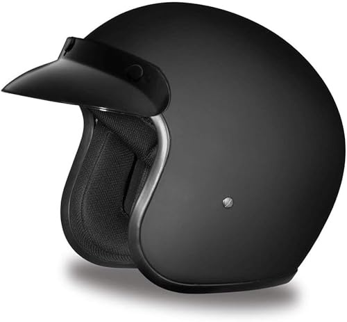 Daytona Helmets Retro 3/4 Open Face Motorcycle Helmet - Vintage Style, DOT Approved Helmet for Men & Women, Lightweight, Adjustable Fit, Removable Visor - Bike, Moped, Chopper, Scooter Helmet