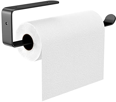 Gvolatee porta rotolo da cucina Lega di alluminio Opaco, portarotolo da cucina parete con Viti Fisse, porta Foratura Installazione, per Cucina Armadi carta, Pellicola, Carta oleata, nero