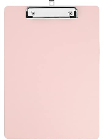 Klemmbrett, A4 Kunststoff Klemmbretter mit einziehbaren Haken, Standard A4 Letter Size Klemmbretter, Geeignet für Büroangestellte, Studenten, Lehrer (31,5 cm x 22,5 cm) - Hellrosa