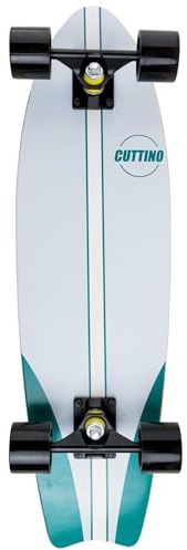Monopatín Cruiser Skate Tipo Surfskate Vintage | Tabla de Arce | Ejes de Aluminio | Ruedas 60x45mm | Rodamientos ABEC-7 | para Carving y Cruising | 69 cm, Madera de Arce