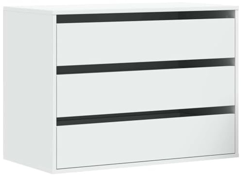 vidaXL Corner Chest of Drawers, Storage Cabinet for Living Room Hallway Office, Sideboard with Drawers, Drawer Cabinet, White Engineered Wood