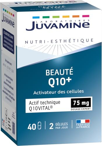 JUVAMINE – Belleza Q10 plus – Q10 Vital 75 mg – Activador de Células – Belleza – Piel – 40 Cápsulas – 2 Días – Programa 20 Días – Fabricado en Francia