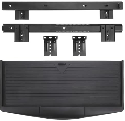 Operitacx Adjustable under Desk Keyboard Tray with Hidden Storage Drawer and Rotatable Mouse Platform - Ergonomic Computer Keyboard Stand with Pen Box for Office Desk Organization