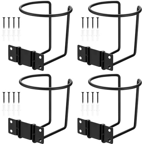 4 Stück Boot Ring Getränkehalter, Auto Becherhalter, Universal Getränkehalterung Bierflaschenhalter Wandmontage für Boot Yachten Marine Auto RV Startseite Waschraum Hardware(Schwarz)