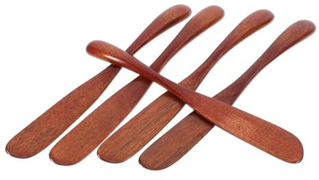 Zerodeko 5piezas Facial De Madera Esparcidor De Cortador De Varilla De Cuchillo De Pan Cuchara De Helado Accesorios De Cocina