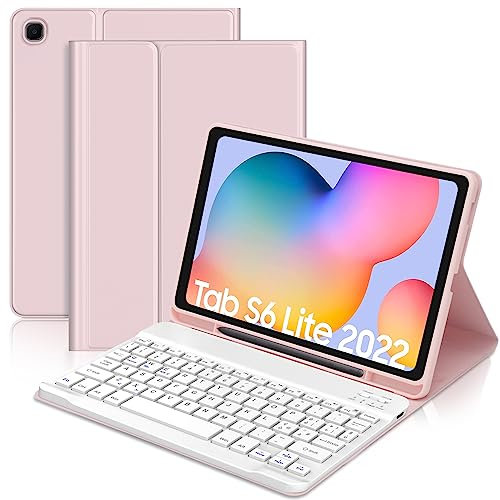 JADEMALL Custodia Tastiera per Samsung Tab S6 Lite 10.4 2024, Italiano QWERTY Tastiera Magnetica Staccabile con Supporto Pencil per Samsung Galaxy Tab S6 Lite 10.4 2024/2022, Rosa