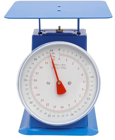 FXEIPOL 44lbs/20kg Mechanical Kitchen Scale, Mechanical Dial Scale with 9.84 x 9.84 Inch Weighing Pan, Food Scale for Small Shops, Food Markets, Restaurants, Supermarkets