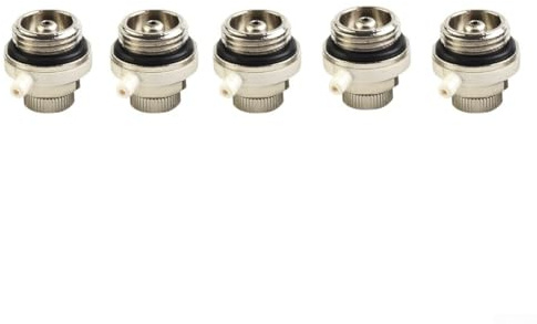Honseadek Lot de 5 valves d'aération automatiques pour radiateur - 1,27 cm - Avec bouchon d'arrêt - Économie d'énergie - Désaération continue