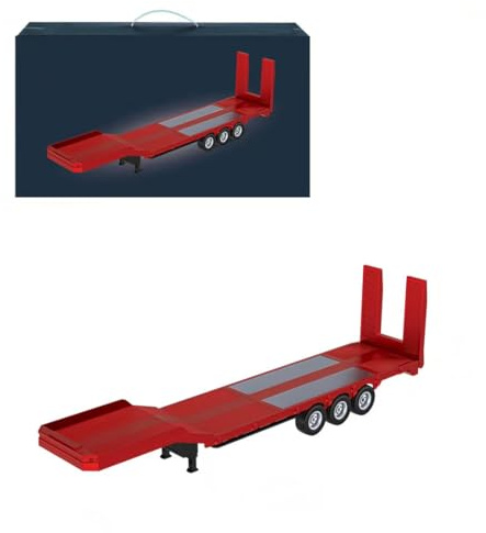 Keetopteep Semi-Trailer Flatbed for 1/18 770S Heavy Duty Tractor Truck, RC Semi-Truck Flatbed Remote Control Construction Vehicle Model for Adults
