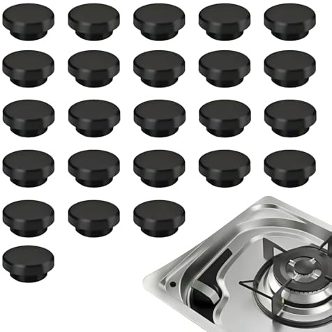 24 Piezas Tapones de Goma 8 mm, Tapas para Tornillos, Autocaravanas Accesorios, Tapones para Horno de Autocaravana, Accesorios Compatibles con Dometic y Smev (Negro) (8mm)