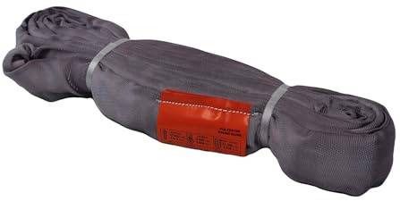 ATERET Powerlift - Eslinga redonda sin fin de poliéster gris – capacidad vertical de 10 libras de capacidad, longitud de 8 pies, cesta de 9,6 kg – Eslinga de elevación de poliéster resistente