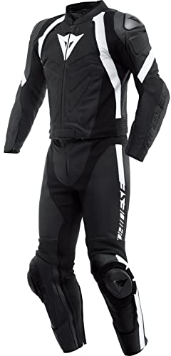 Dainese Avro 4 2-Teiler Motorrad Lederkombi (Black/White,52)