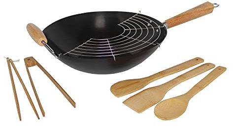 IMUSA USA Wok-set, 7 delar, svart