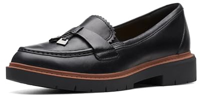 Clarks Black's Westlynn Bella Loafer, Black Leather, 9 Medium US