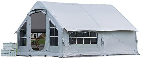 SilteD Glampingzelt für 6–8 Personen mit Pumpe, aufblasbare Zelte, einfacher Aufbau, 4-Jahreszeiten-wasserdichtes Outdoor-Haus zum Angeln, Camping und Wandern