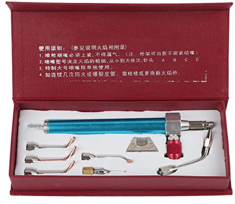 Soplete de soldadura de oxígeno: pistola de soldadura portátil para joyas con 5 puntas para múltiples tipos de gas y aplicaciones