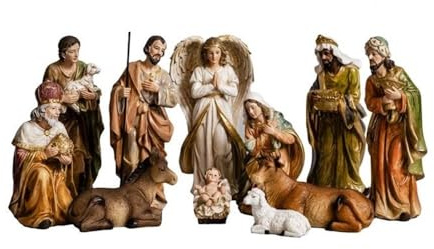 Inmaculada Romero IR Misterio Navidad Nacimiento 11 Piezas 26 cm. Belén clásico Figura Niño Jesús Virgen María Ángel