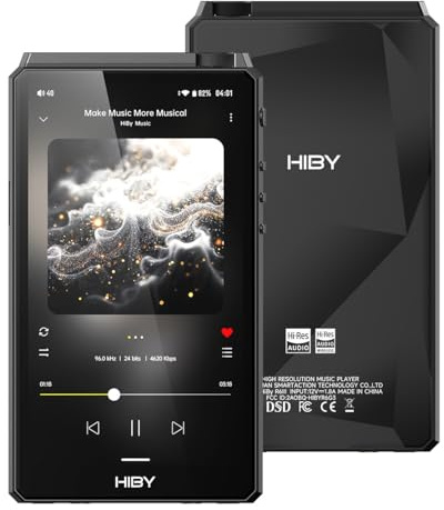 HiBy R6III 2025 DAP Player Hi Res Audio MP3 Player with Class A&AB Amp/Android 12/Bluetooth 5.0/WiFi/64G+2TB Expandable Memory