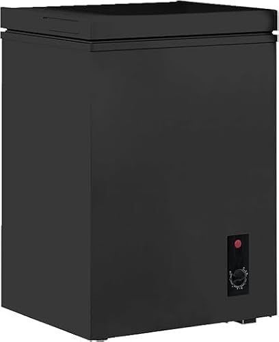 Muhub 3.5 Cubic Feet Chest Freezer, Energy Saving Deep Freezer, Black