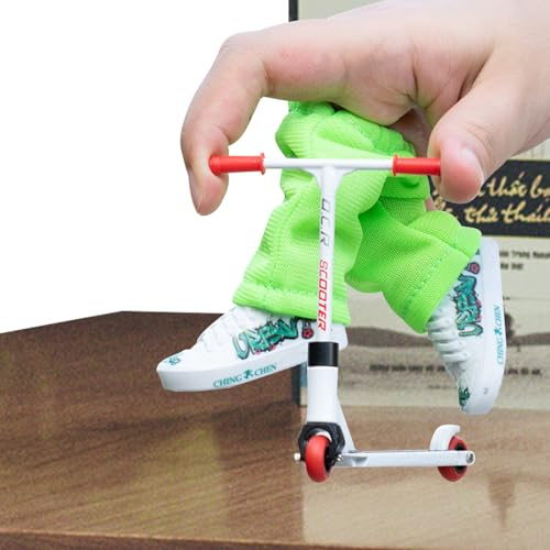 Finger Toys Metal Finger Scooter Set, Detachable Fingers Toy Skateboards, Alloy Fingers Scooter Fingerboard Accessories With Shoes,Mini Scooters Finge-r Board Shoes for Skateboarder