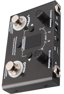 Picysa Metal Phrase Drum Looper Pedal med Lång Inspelningstid och Inbyggd Tuner för Artister, Hållbar Konstruktion, Svart