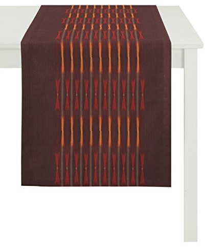 Apelt Läufer, Polyester, rot/orange, 48 x 140 x 0.2 cm