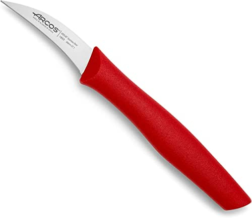 Arcos Coltello per Sbucciare le Patate in Acciaio Inossidabile per Cucina Professionale, Manico Ergonomico in Polipropilene, Lama 60 mm, Rosso, Serie Nova