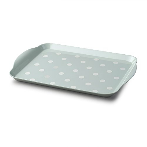 Zeal G201G Plateau de service en mélamine Motif pois Vert sauge 30 x 21 cm