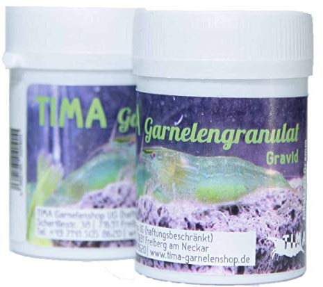 TIMA Garnelenshop® Garnelenfutter I Garnelengranulat I Futter für Garnelen I Gravid Serie I Made in Germany I Energie-Booster I Eifleckbildung I Top Mineralien und Proteine I Premium Nährstoffe I 20g