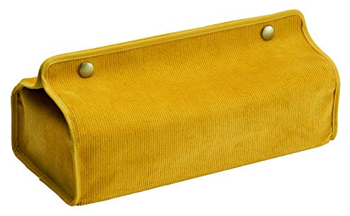 Quarter Report Tissue Case, Hanging, Rib, Mustard, Approx. W 9.8 x H 2.0-2.4 x D 4.7 inches (25 x 5-6.2 x 12 cm), Laminated Back, Made in Japan