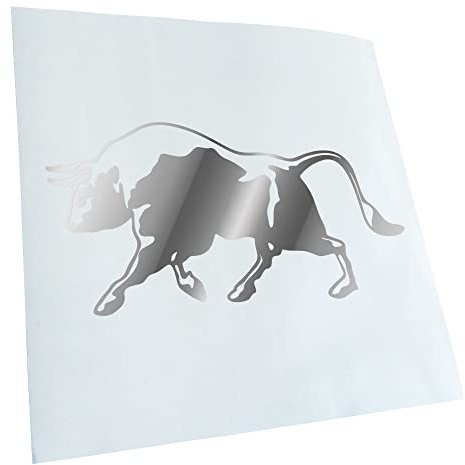 Kiwistar - Autocollant - Taureau - Motif 1 - Bulle - chrome - G50 - Pour voitures, vélos, véhicules, motos, cyclomoteurs, tuning, vitres arrière