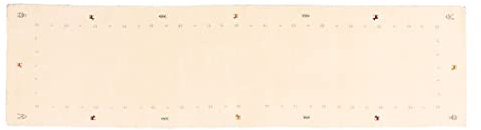 RUG PRINCE - Tappeto di lana Gabbeh Muti, tessuto a mano, tinta unita, passatoia da 80 x 400 cm, colore: bianco