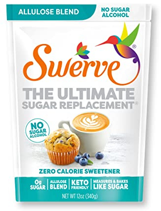 Swerve Zero Calorie Allulose Blend Granular Sugar Replacement Sweetener, No Sugar Alcohol, Keto Friendly, Erythritol Free, 12-Ounce Bag, (Pack of 1)