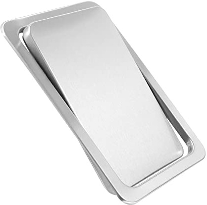 Jevina Tapa de aleta de acero inoxidable, tapa de cubo de basura, enjuague, aletas oscilantes de equilibrio integradas, tapa de mufla para placa de trabajo de cocina B