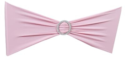 IEEDFJKK 50 unids/set banda de cubierta de silla multicolor con hebilla deslizante fajas lazo Premium para tela de boda decorativa y protectora, Rosa