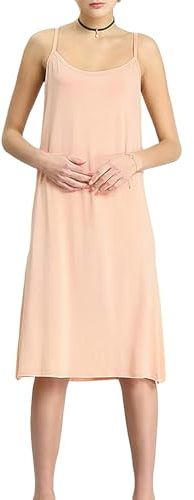 Jamron Mujer Tallas Grandes Combinación Vestido Interior Enaguas para Vestidos Largos Camisones sin Mangas Desnudo 5XL