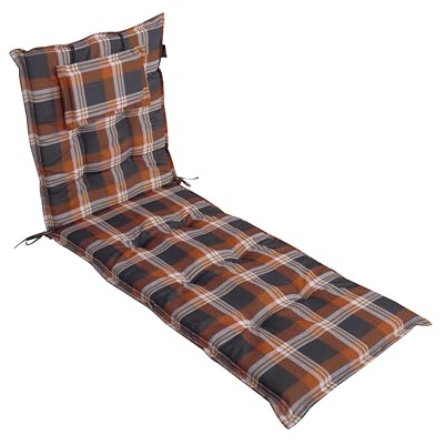 LILENO HOME Sonnenliege Rollliege in Karo Rot - Gartenliege perfekt für Strandliege - Polster Auflage für Gartenliege (188x60x8cm) MAR