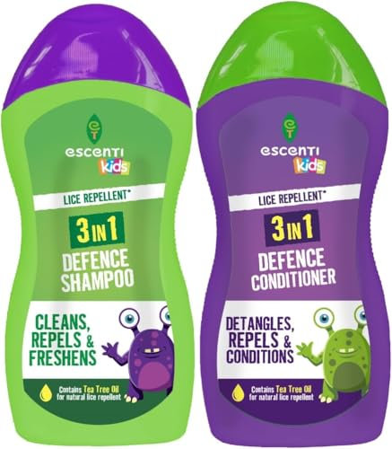 3 in 1 Head Lice Repellent Kids Shampoo & Conditioner Head Lice Repellent Defence Treatment Contains Tea Tree for a Natural Repellent - Bundled by Smart Cutie